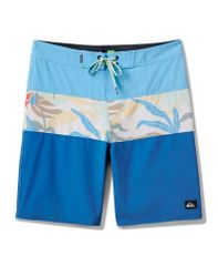 퀵 실버 남성 수영복 반바지 반바지 반바지 실크 Quiksilver Mens Surfsilk Panel 20 Boardshorts Blue steel 블루