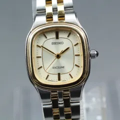 稼働品】 SEIKO エクセリーヌ 4J41-0AA0 ゴールド シルバー 純正ブレス