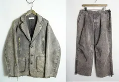 美品 24AW barbell object バーベルオブジェクト 別注 cv pp jkt pt 硫化染め ミストブリーチ ジャケット パンツ セットアップ 灰 4064Q♪