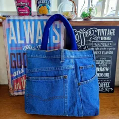 123☆USEDデニムリメイク☆トートバッグ☆ジーンズリメイク☆ジーパンリメイク☆ダメージデニム☆