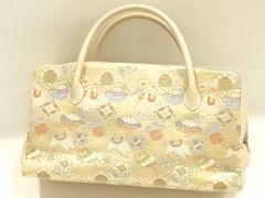 最終お値下げ！名門【逸品】長艸刺繍 手刺繍利休バッグ 和装 正絹 桐
