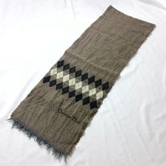 Christian Dior マフラー アーガイル ブラウン グレー y2k アーカイブ 90s レトロ クラシック オールドスクール ヴィンテージライク 希少 【至高のアーカイブ品・良品】 完売モデル アイウェア