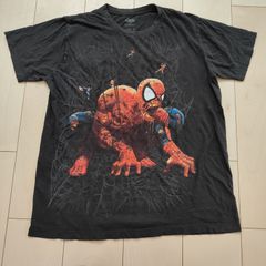 레어 MARVEL 마블 마블 존 비즈 스파이더 맨 Spider-Man [사이즈] L 반소매 T 셔츠 SHIRT BLACK 블랙 캐릭터 캐릭터 T 셔츠 아메코미 남성 중고 헌옷
