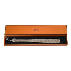 新品 エルメス セリエ 携帯ストラップ キャンバス 箱付き ブラック シルバー 新品 エルメス セリエ 携帯ストラップ キャンバス 箱付き ブラック