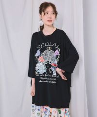ScoLar(スカラー）2柄展開 レース袖シャツワンピース オフホワイト