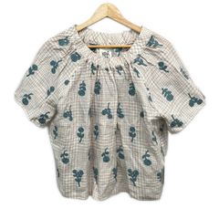 24SS マーブルシュッド　ホッピングバニー　刺繍 ブラウス コットンリネン 24SS マーブルシュッド ホッピングバニー 刺繍 ブラウス コットン