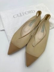 CELFORD セルフォード チュール フラット パンプス size22.5 ベージュ ■■ 여성