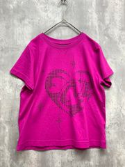 NERDY ノルディ ハート ラインストーン プリント Tシャツ sizeXS/パープル ■■ レディース
