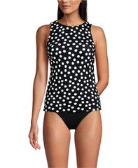 Lands End Women's DDCup High Neck Swimsuit Top Only - UPF 50 Sun Protection Modestankini Swim