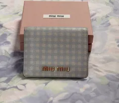 ミュウミュウ ギンガムチェック 二つ折り財布 フルセット 廃盤 miu miu