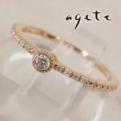 アガット K10 ハーフエタニティ ダイヤ 0.05ct リング/25-3604 - メルカリ