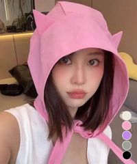 猫耳サンシェードハット UV対策 速乾 レディース（パープル）｜デイリー・旅行・おしゃれ