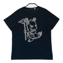 ダンスウィズドラゴン チビドラ刺繍 切り替えコンビカットソー 黒 ゴルフウエア ダンスウィズドラゴン チビドラ刺繍 切り替えコンビカットソー 黒