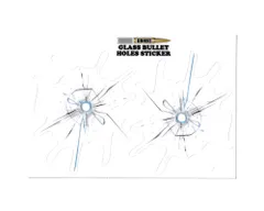 ガラスバレットホール GLASS BULLET HOLES ステッカー 弾痕 弾丸 ミリタリー アメリカン ジョーク いたずら 面白い スマホ 車 ヘルメット アメリカン雑貨 タイプB サイズS＿