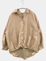 Ray Cassin レイカズン シャツ/ブラウス F ベージュ 無地 ミドル丈 長袖 レギュラーカラー レディース