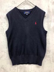 POLO RALPH LAUREN ポロ ラルフローレン Vネック ロゴ刺 ニット ベスト size7(130/64)/紺 ■◇ キッズ