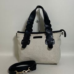 2606-30｜ケイトスペード 2WAYハンドバッグ レザー ブラック×ホワイト 