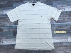 GANT メンズ ロゴ刺繍 マルチボーダー 半袖Tシャツ M 薄緑