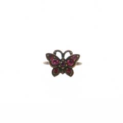안나수이 ANNA SUI 링 반지 나비 모티브 12호 차 브라운 핑크 /BB ■GY62