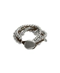 ウノデ 50 レディース アクセサリー ブレスレット・バングル・アンクレット レザー UNOde50 Sterling Silverplated Leatherows Bracelet Silver