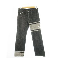 マスターマインド mastermind JAPAN Serenade Denim Pants セレナーデ デニム パンツ ジーンズ ワイド ストレート ダメージ加工 スカル刺繍 XS 黒 ブラック MV-PA05-00 /CK21 ■GY35
