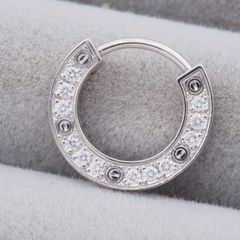 クロムハーツCHプラスTFLスモール フープピアス パヴェダイヤSV925片耳