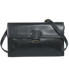 グッチ　ワンショルダー　インターロッキング　オールドグッチ　ブラック 本物 グッチ GUCCI オールドグッチ インターロッキングG 2WAY