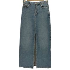 ザラ ZARA スリット デニムロングスカート レディース 24inch 