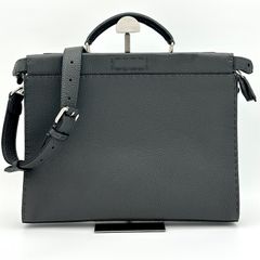 Fendi Selleria Peekaboo Fit Briefcase, Gray, Shoulder Bag/Business Bag (2-way)