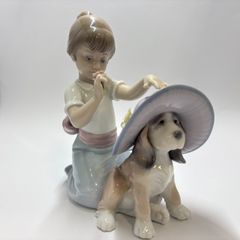 リヤドロ♥お誕生日のキッス♥少女 犬 ケーキ 高さ22センチ - メルカリ