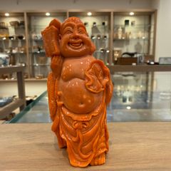 中国 赤珊瑚彫刻 サンゴ 弁財天像 七福神 置物 唐木台付 G 8383 - メルカリ