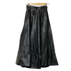 良品 JENNE ジェンヌ Fake Leather Flare Skirt フェイクレザーフレアスカート o22aw-sk20 サイズS ブラック レディース 古着 中古 USED