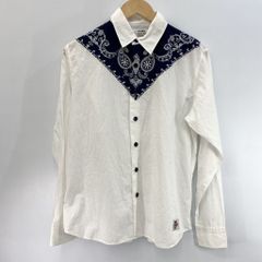 CHALLENGER チャレンジャー バンダナ柄 長袖 シャツ トップス ペイズリー MEDIUM M ホワイト メンズ _201
