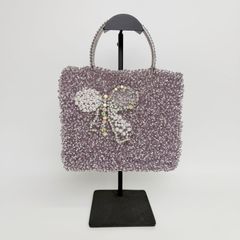 美品 ARMANI アンテプリマ ワイヤーバッグ ハンドバッグ リボン