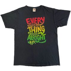 ボブ・マーリーBob MarleyフルーツオブザルームFRUITOFTHELOOM半袖TシャツミュージックアーティストThree Little Birdレゲエ黒ブラック赤レッド黄色イエロー緑グリーンフェードy2kグランパコアvintageヴィンテージ60619