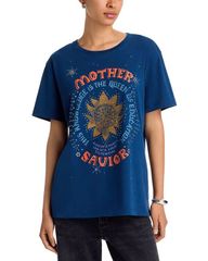 マザー レディース トップス Tシャツ MOTHER The Rowdy Embellished Tee Mother Savior Poseidon