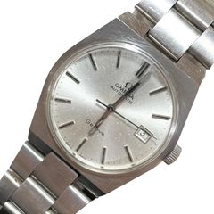 稼働　OMEGA　オメガ　Geneve　ジュネーブ　腕時計　166.099　Cal.1481　自動巻き　手巻き　機械式　70年代　ヴィンテージ　アンティーク　メンズ　デイト　クッション　アナログ　シルバー文字盤　メタルバンド　純正ベルト　3針【af5】