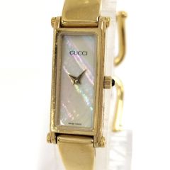 GUCCI 여성 시계 팔찌 시계 쿼츠 SS 화이트 쉘 문자판 1500