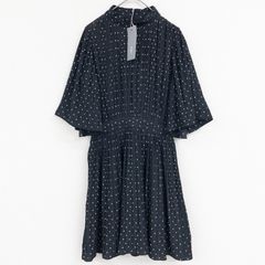 美品 sheller シェリエ プリーツミニドレス ドット柄 F ブラック 新品同様】sheller シェリエ プリーツミニドレス ワンピース フレア