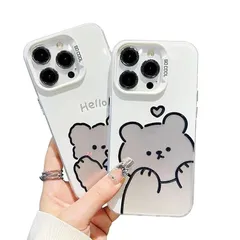 【新品】 LUCKCOF ケース For iPhone X/XS 可愛い熊 漫画 韓国 贈り物 カップル動物耐衝撃ソフトケースカバ TPUカバー 衝撃吸収 落下防止 アイフォン X アイフォン XS 專用スマホ ケース カバー 薄型 特製スマホケース レンズ保
