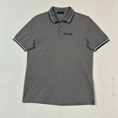 PRADA プラダ ポロシャツ L グレー ティップライン ラバーロゴ - メルカリ