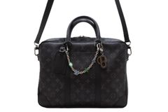 LOUIS VUITTON Louis Vito Porte Documents Voyage Briefcase M46457 Monogram Eclipse, with separate charm, Men's [Used] 460