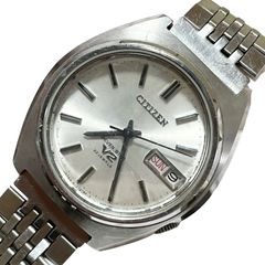 不動　CITIZEN　シチズン　SEVEN STAR　セブンスター　V2　22石　自動巻き　腕時計　機械式　4-770188　ヴィンテージ　アンティーク　デイデイト　シルバー文字盤　クッション　3針　メンズ【af55】