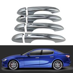 Maserati Ghibli·Quattroporte·Levante 대응 도어 핸들 커버 8점 세트 실버 도금 마무리 ABS제 상처·긁힘 대책 외장 악센트 파트 SY메이드 상품