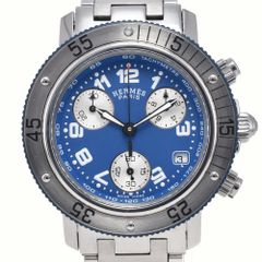 エルメス HERMES CL2.317 クリッパーダイバー クロノグラフ ブルー クォーツ ユニセックス 美品 腕時計 L#147812