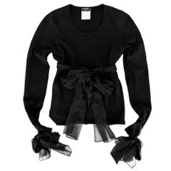 CHANEL Vネック 半袖 Tシャツ ブラック 36 レディース シャネル 半袖Tシャツ レディース Vネック レース アパレル 服