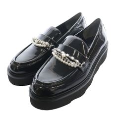 スチュアートワイツマン STUART WEITZMAN プラットフォームローファー US7B 黒 ブラック /SS ■OS ■GY62