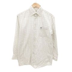 バーバリー BURBERRY 美品 長袖シャツ TBモノグラム柄 ロゴ 総柄 8 青