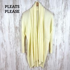 美品 PLEATS PLEASE ISSEY MIYAKE プリーツプリーズ イッセイミヤケ ショールカラー 変形 ロングカーディガン