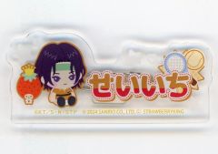 [Used] Badge Bins Seiichi Yukimura / Strawberry King "The New Prince of Tennis x Sanrio Characters Name Plate Badge 01 / Middle School Student Design (Newly Drawn Illustration)"